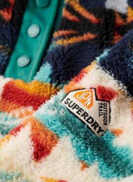 Henley imprimé ethnique vert pour femme Superdry Polar