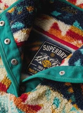 Henley imprimé ethnique vert pour femme Superdry Polar