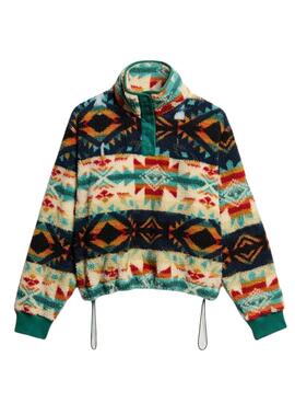 Henley imprimé ethnique vert pour femme Superdry Polar