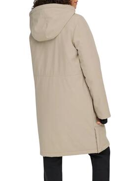 Parka Only Kara beige pour femme.