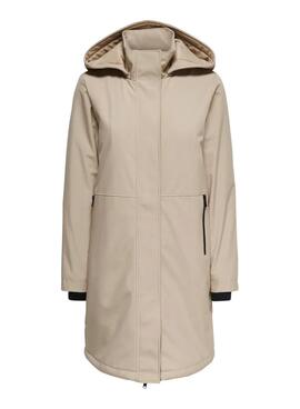 Parka Only Kara beige pour femme.