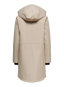 Parka Only Kara beige pour femme.