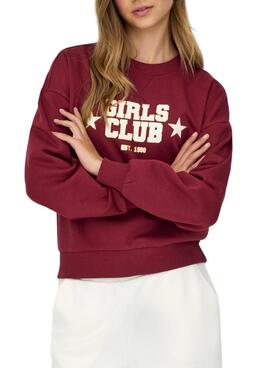 Sweat-shirt Only Onjo grenat pour femme