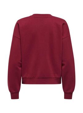 Sweat-shirt Only Onjo grenat pour femme