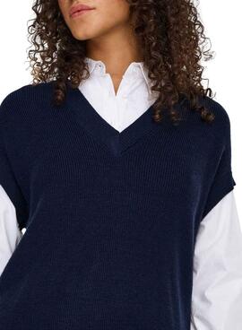 Maillot payson combo chemise et gilet marine pour femme.