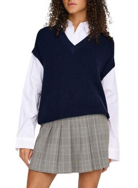 Maillot payson combo chemise et gilet marine pour femme.