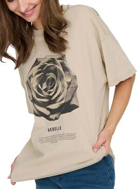 T-shirt Only Kinna beige pour femme
