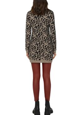 Robe en tricot marron Only Onljenni pour femme