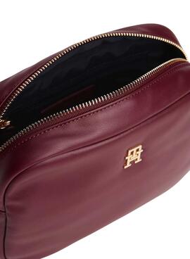 Sac à main Tommy Hilfiger Popette Soft grenat pour femme