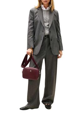 Sac à main Tommy Hilfiger Popette Soft grenat pour femme