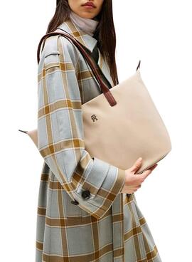 Sac fourre-tout Tommy Hilfiger Popette beige pour femme