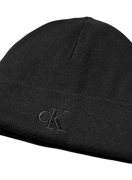 Bonnet Calvin Klein Fine Rib noir pour homme