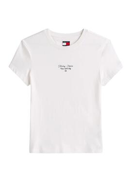 T-shirt Tommy Jeans Ess Logo blanc pour femme