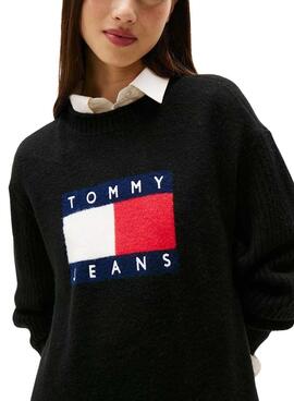Robe Tommy Jeans Flag noire pour femme