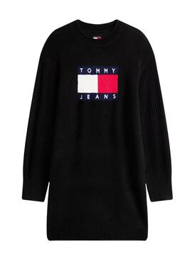 Robe Tommy Jeans Flag noire pour femme