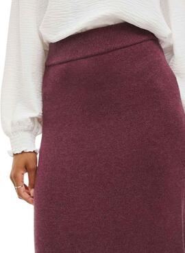 Jupe Vila Viril grenat pour femme.