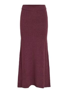 Jupe Vila Viril grenat pour femme.