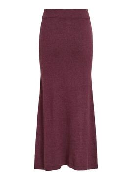 Jupe Vila Viril grenat pour femme.