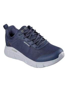 Chaussures Skechers Bobs Flex Waterproof bleu pour femme.