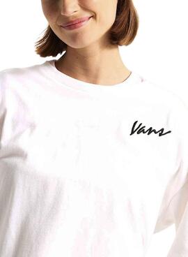 T-shirt Vans Script blanc pour femme