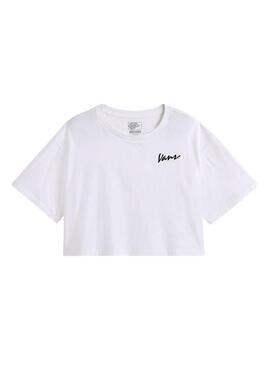 T-shirt Vans Script blanc pour femme