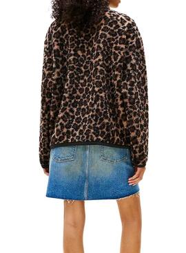 Veste Tommy Jeans Teddy léopard pour femme.
