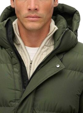 Veste matelassée à capuche Superdry Hooded Sports Puffe Mid verte pour homme