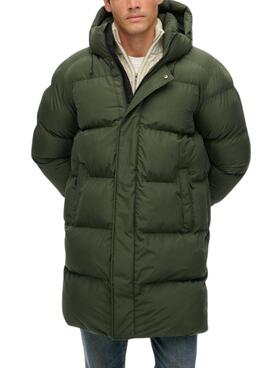 Veste matelassée à capuche Superdry Hooded Sports Puffe Mid verte pour homme