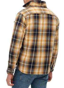 Chemise Superdry Merchant Heavy Checked en flanelle jaune pour homme