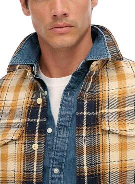 Chemise Superdry Merchant Heavy Checked en flanelle jaune pour homme