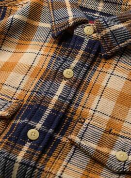 Chemise Superdry Merchant Heavy Checked en flanelle jaune pour homme