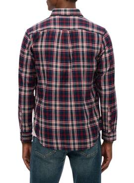 Chemise Superdry Vintage Check à carreaux bleu marine pour homme