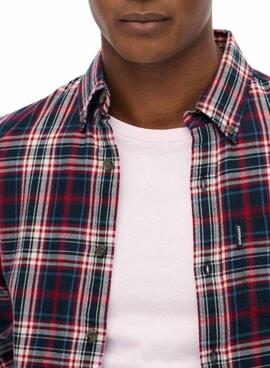 Chemise Superdry Vintage Check à carreaux bleu marine pour homme