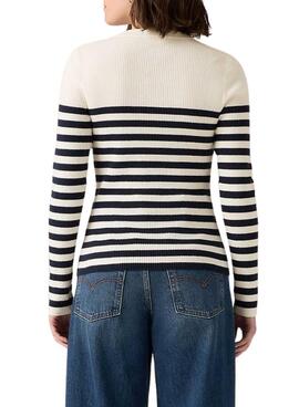 Maillot Levis Adrienne à rayures blanc et bleu pour femme
