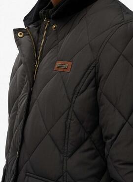 Chaqueta Superdry Cord Trimmed Liner en negro para mujer