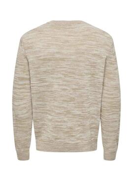 Maillot Only and Sons Trak beige pour homme.