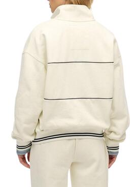 Sweat-shirt Superdry Country Club Loose beige pour femme