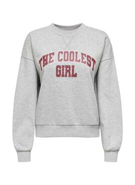 Sweat à capuche Only Onjo gris pour femme