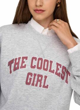 Sweat à capuche Only Onjo gris pour femme