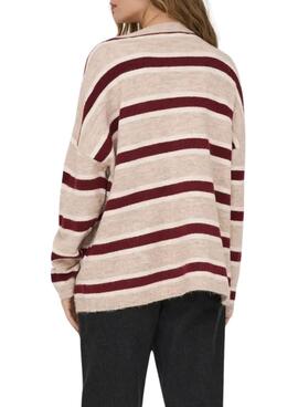 Maillot en tricot à rayures Only Talio pour femme.