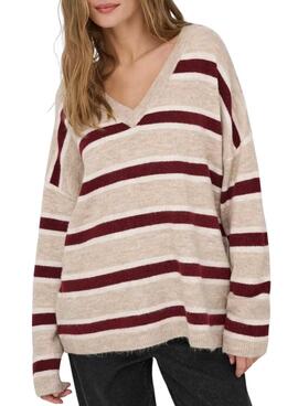 Maillot en tricot à rayures Only Talio pour femme.