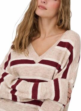 Maillot en tricot à rayures Only Talio pour femme.