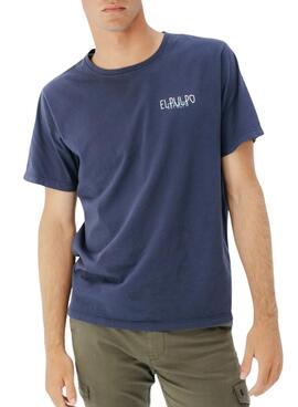 T-shirt El Pulpo logo bleu pour homme