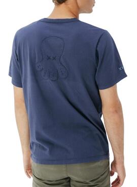 T-shirt El Pulpo logo bleu pour homme