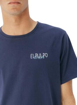 T-shirt El Pulpo logo bleu pour homme