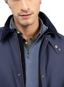 Parka El Ganso col en velours côtelé bleu marine pour homme