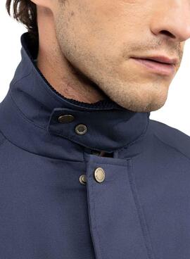 Parka El Ganso col en velours côtelé bleu marine pour homme