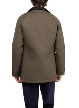 Parka El Ganso col en velours côtelé vert pour homme