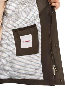 Parka El Ganso col en velours côtelé vert pour homme