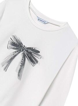 T-shirt Mayoral noeud blanc pour fille